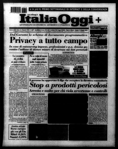 Italia oggi : quotidiano di economia finanza e politica